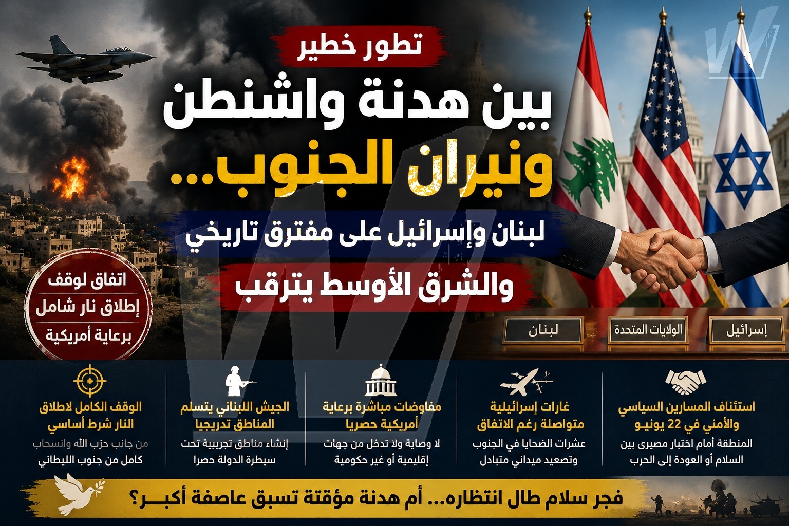 بين هدنة واشنطن ونيران الجنوب... لبنان وإسرائيل على مفترق تاريخي والشرق الأوسط يترقب