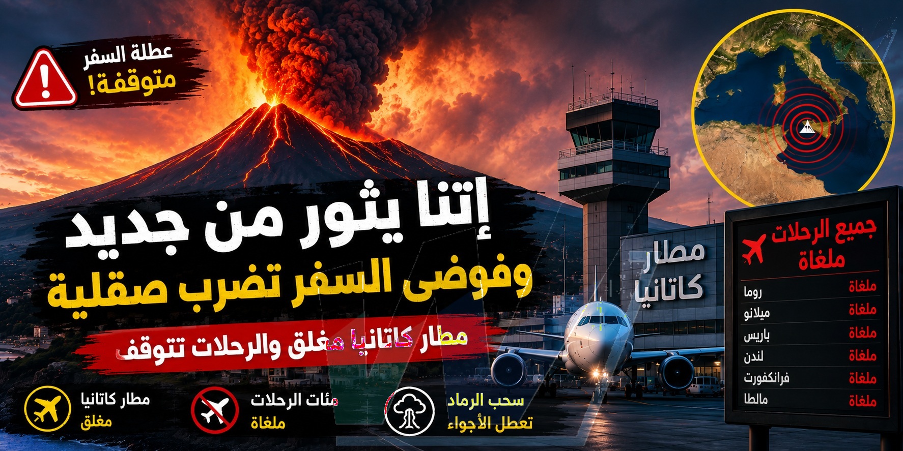 بركان إتنا يشتعل... وآلة السفر الصيفية في صقلية تتوقف