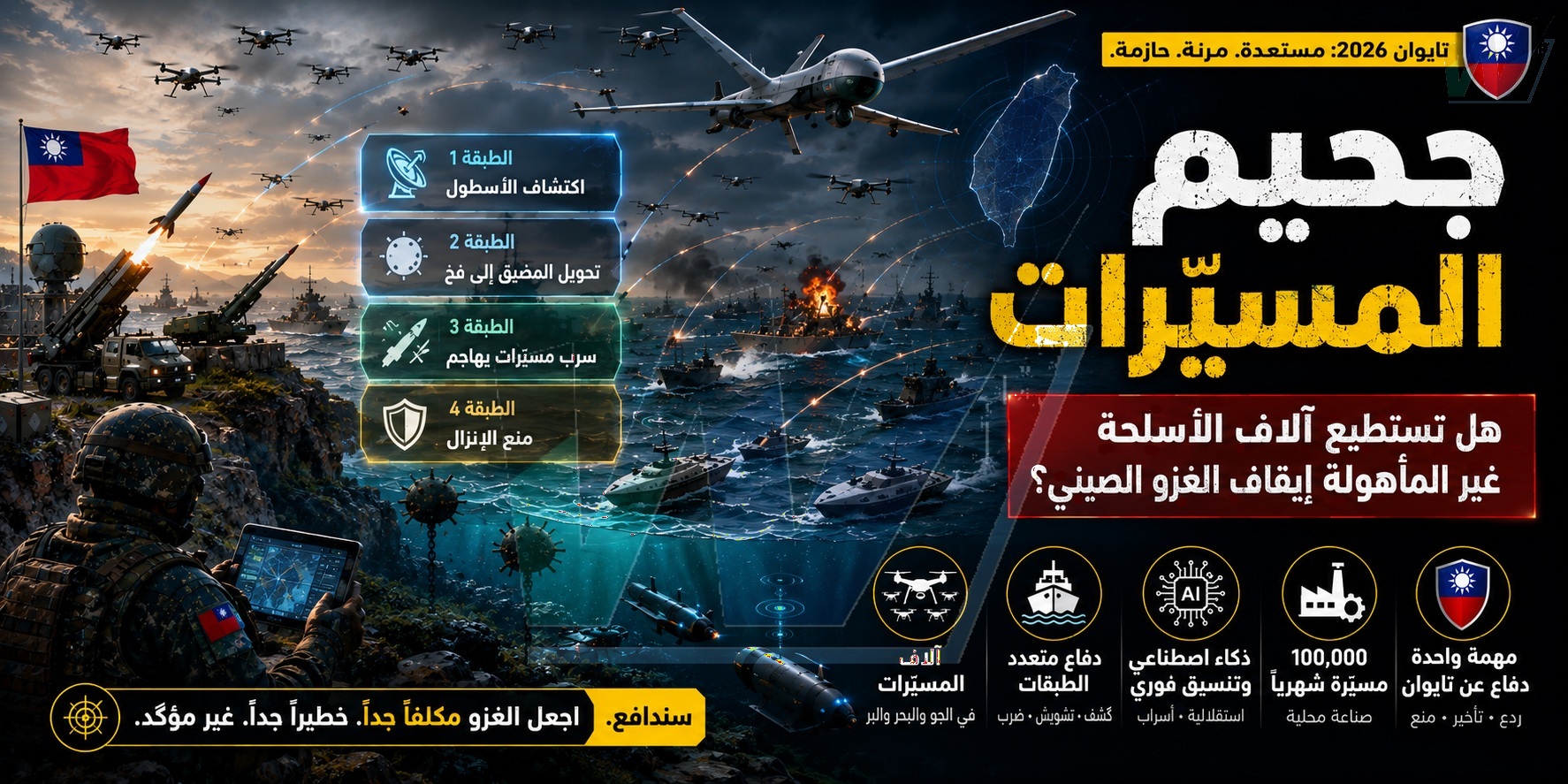 تايوان والمسيّرات ضد الصين: كيف يمكن لـ«جحيم المسيّرات» أن يغيّر حرب مضيق تايوان؟